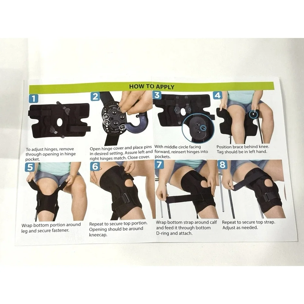 BraceAbility Range of Motion Hinged Knee Brace 2XL Black 03K10 New Open Bag